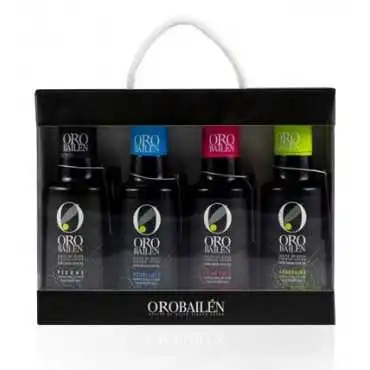 ORO BAILEN BOX OF FOUR BOTTLES OF VIRGIN OLIVE OIL